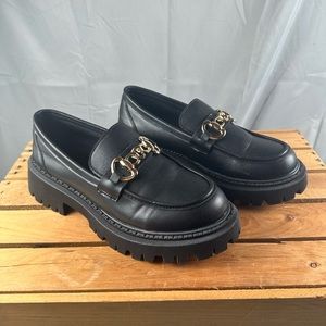 Chunky pkatform black loafers euro size 40